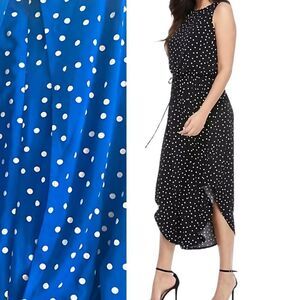 London Times | Bright Blue Polka Dot Sleeveless Jumpsuit SIZE 16